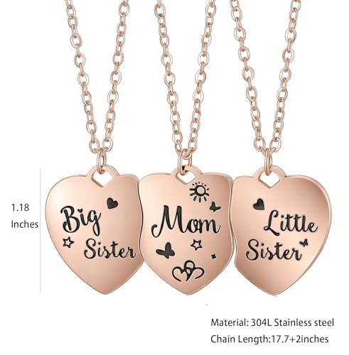 Image of Sunflower Jewellery Friendship Necklace for 3 4 Stainless Steel Heart-Shaped Necklace /Bracelet Three Hearts Composed of Friendship Necklace /Bracelet, Gifts for Friends