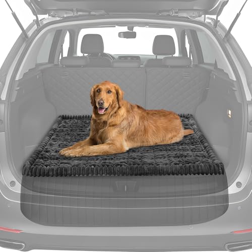 BBTO 53 x 40 Inches Non-Slip Bottom Pet Bed Mat for Car Trunk Large Size Dog Blanket for SUV Dog Backseat Cover with Anti Slip Sticker Travel Hair Resistant Backseat Extenders Cover