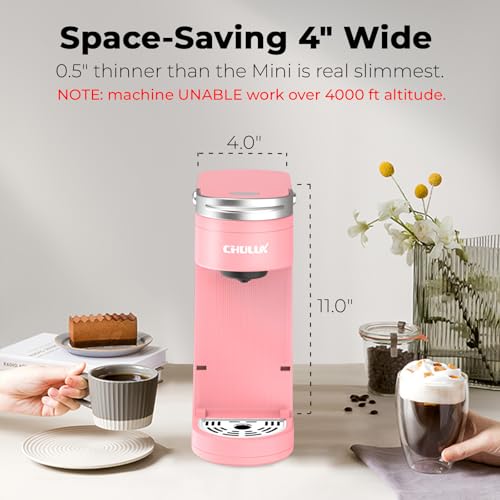 CHULUX-Slim-Single-Serve-Coffee-Maker-for-K-Cup-Pods-One-Cup-Coffee-Maker-Fits-73-Travel-Mugs-Coffee-Machine-with-6-to-12oz-Brew-Sizes-Salmon-Pink CHULUX Slim Single Serve Coffee Maker for K Cup Pods One Cup Coffee Maker Fits 73 Travel Mugs Coffee Machine with 6 to 12oz Brew Sizes Salmon Pink