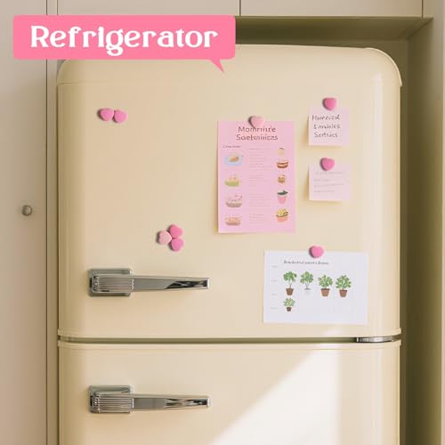 Imanes de corazón rosas 20 piezas para refrigerador miniatura 6