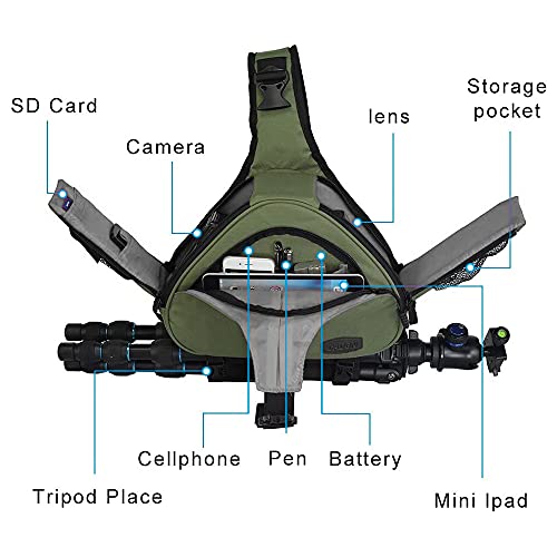 CADeN-Camera-Bag-Sling-Backpack-Camera-Case-Waterproof-with-Rain-Cover-Tripod-Holder-Compatible-for-DSLRSLR-Mirrorless-Cameras-Canon-Nikon-Sony-Pentax-and-Accessories