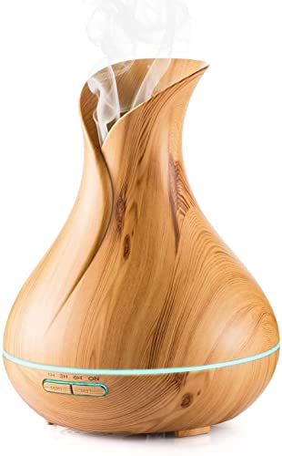 Aoonar Diffusore di Oli Essenziali 550ml, Umidificatore ad Ultrasuoni con Timer e Spegnimento Automatico, 7 Colori LED, Senza BPA, Silenzioso per Casa, Ufficio, Yoga, Camera da Letto