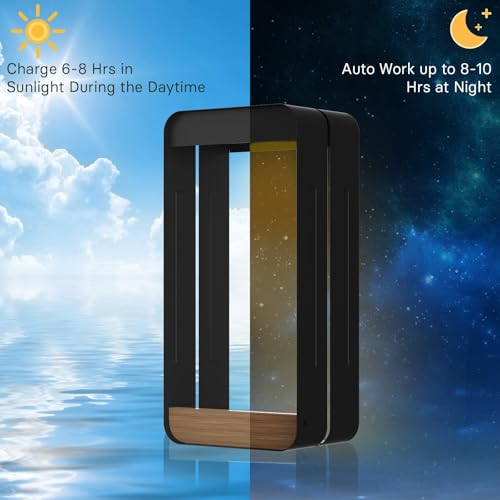 Grand patio Outdoor LED Solar Wall Sconce with Shelf Planter, Waterproof Solar-Powered Decorative Wall Lamp for Porch and Patio, Black, L-Rectangle - image 6