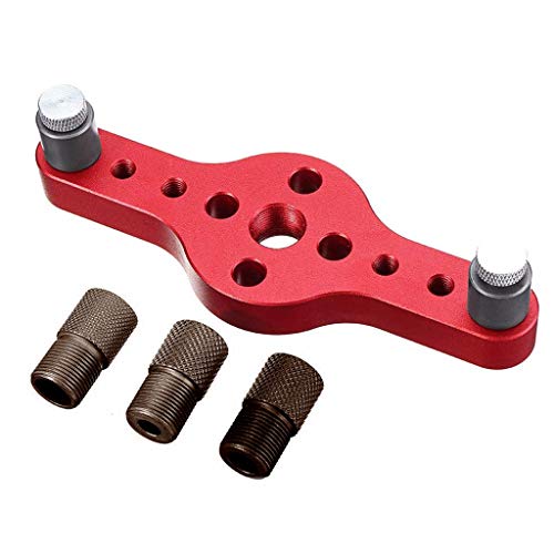 Dowel Drill Guide, 5.51inch Aluminum Alloy 3 Holes Woodworking Drill Bit Guide Jig