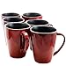 Elama Harland 6 Piece Luxe and Large Dinner Mug, 14 oz, Red