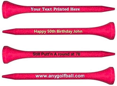 100 camisetas de golf de madera rosa personalizadas de 2 34 pulgadas Sube tu propio texto