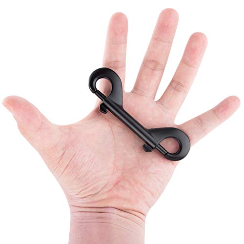 Aowesm 4 Packs Zinc Alloy Double Ended Bolt Snap Hooks Nickel Plated Double Sided Trigger Chain Metal Clip Scuba Diving Clips Key Holder Security New (Black, 4-1/2 Inch) #TOP4