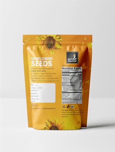 Image of Natural Craving Raw Sunflower Seeds for Eating 200g | Rich in Protein, Fiber & Vitamin E | Healthy Vegan Super Seeds | Natural Snack & Topping
