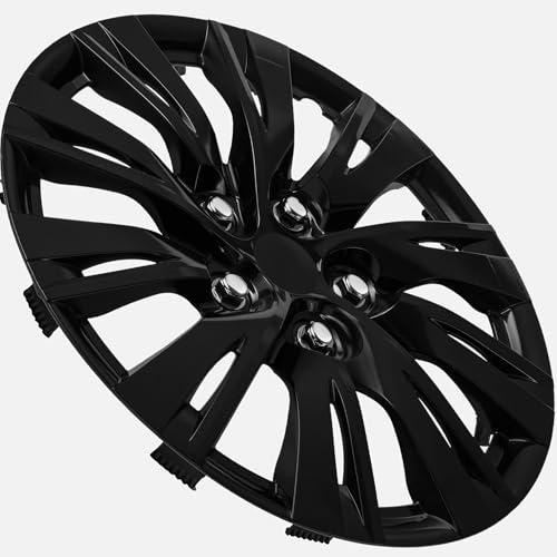 Image of LYDS Shift BG Gloss Black Universal 16 inch Premium ABS Hubcap Wheel Cover Replacement Set of 4 - OWC-16BG