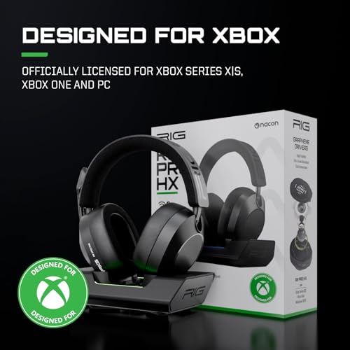 Image of RIG R8 Spectre PRO HX Dual Wireless Gaming Headset for Xbox and PC | Series X|S, XBOX One, USB, Mobile - Wireless 2.4GHz / Bluetooth, Graphene Drivers, 3D Audio, Noise-Canceling Mic, Charge Base