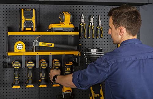Toolganize Power Tool Organizer & Storage Wall Mount - Heavy Duty Metal Drill Holder & Cordless Tool Organizers Chest Rack - Premium Garage Utility Shelf & Pegboard Shed Workshop Shelving - Yellow