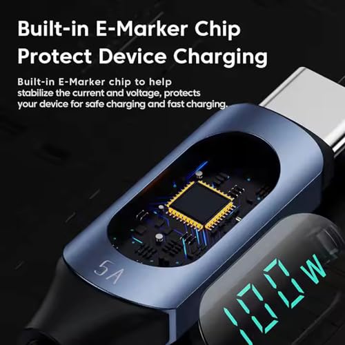 Image of iFAST Digital Display Type-C to Type-C Cable Cable | 100W Fast Charging, 480Mbps Data Transfer Speed | Compatible With MacBook, iPad, Galaxy, Pixel, Switch (1 Mtr, Brown)