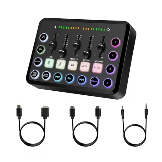 NEWFUN table de mixage, table mixage, table de mixage bluetooth,Mixeur RGB pour PC pour le streaming Avec enregistrement personnalisé, Compatible avec différents systèmes d'exploitation et logiciels