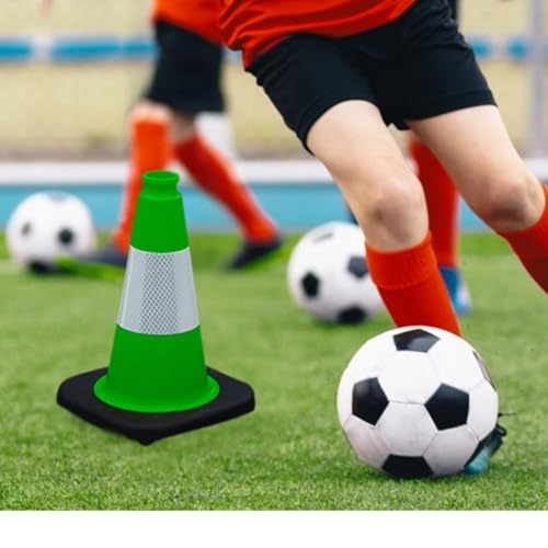 Image of BESEA 4 Pack 12 Inch Green Traffic Cones with Wide Stable Base