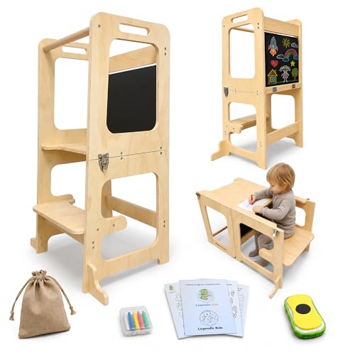 LEGENDIE KIDS Torre de Aprendizaje Plegable Evolutiva, Convertible 3 en 1.