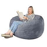 EDUJIN Bean Bag Chairs: Teens 3' Memory Foam Filled Furniture Bag with Ultra Soft Dutch Velvet Cover
