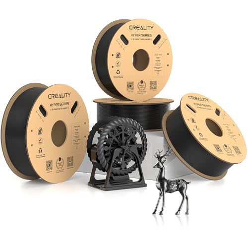 Creality Hyper PETG Filamento, Filamento Negro 1.75mm Hyper PETG 4KG, Filamento PETG para Impresora 3D Precisión dimensional +/- 0.03mm, Materiales de Impresión 3D para la mayoría de Impresoras 3D