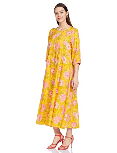 Image of Max Women Floral Print Three-Quarter Sleeves Dress