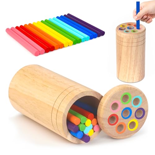 HaoVrisn Holz Montessori Spielzeug ab 1 2 3 Jahre, Holzspielzeug Montessori...