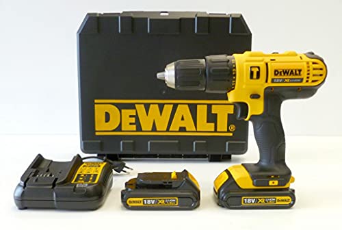 DEWALT - Perceuse Visseuse à Percussion Brushless XR 18V Li-Ion 1,3Ah - DCD776C2-QW - Perceuse Sans Fil avec Coffret, 2 Batteries / Chargeur - 2 Vitesses (0-450/1500tr/min) - Mandrin 13mm - 300W DEWALT - Perceuse Visseuse à Percussion Brushless XR 18V Li-Ion 1,3Ah - DCD776C2-QW - Perceuse Sans Fil avec Coffret, 2 Batteries / Chargeur - 2 Vitesses (0-450/1500tr/min) - Mandrin 13mm - 300W