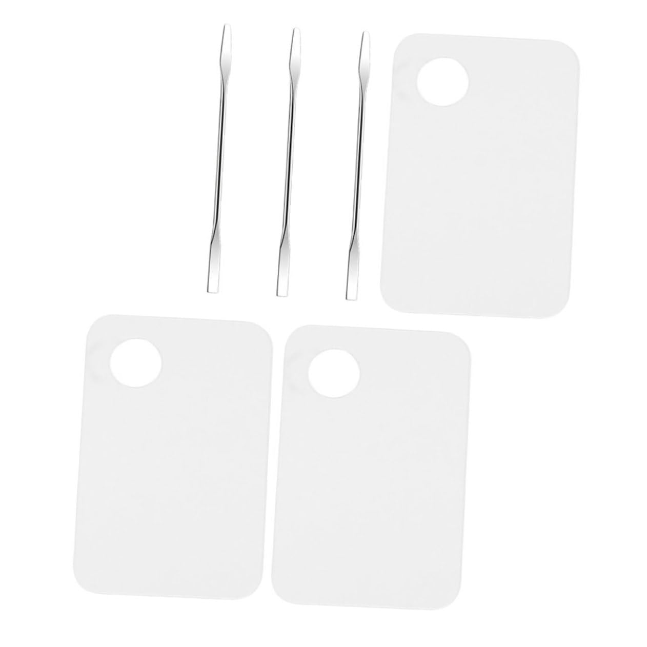 FOMIYES Nail Art Cosmetics Palettes Set 3 Sets Mixing Spatula Acrylic for Long-lasting Use 6pc Square Non-textured