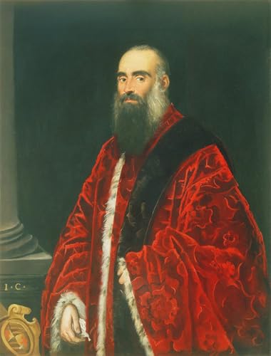 IPLUPJDY Imagen de Lienzo Modernos Cuadro Famosa Pintura Reproducción Retrato de un procurador de Contarini Domenico Robusti Tintoretto para Decoraciones del Hogar 60x90cm