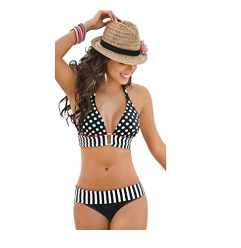 Biquíni Vintage Poá Maiô Sunquini Moda Praia Preto Tamanho:M