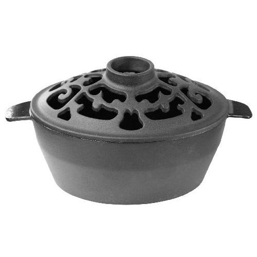 Woodeze Home Indoor Decorative Wood Stove Cast Iron Humidifier 2 Quart Satin Black Filigree Steamer