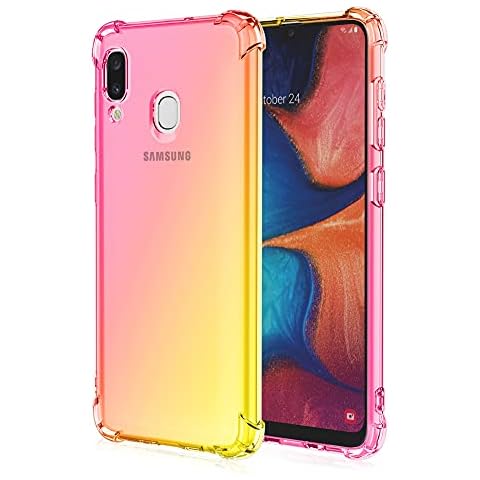 HUANGTAOLI Case for Samsung Galaxy A20e, Airbag Drop Protection Gradient Color Bumper Phone Case Cover