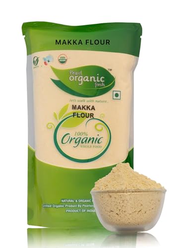 Pearl Organic Fresh Makka Atta Makki Ka Atta – 100% Corn Flour (750 Gm) | Gluten-Free, High Fibre & Protein-Rich | Stone-Ground & Cold-Pressed | Soft Rotis, Parathas & Authentic Flavor |