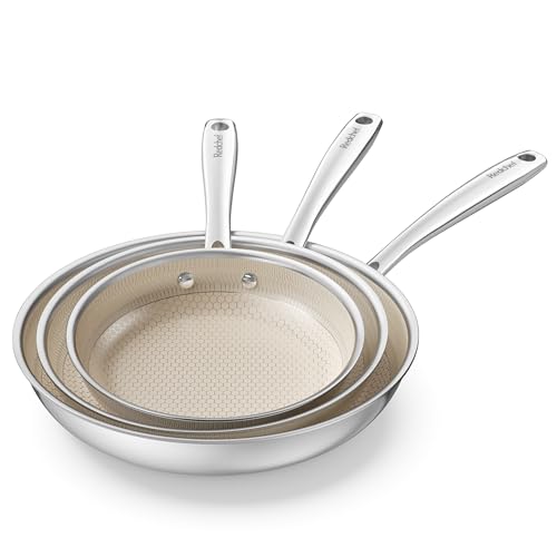 Redchef Wabenstruktur pfanne 3-teilig Keramik Pfannenset, Bratpfanne 24, 20, 28 cm, Edelstahlpfanne...