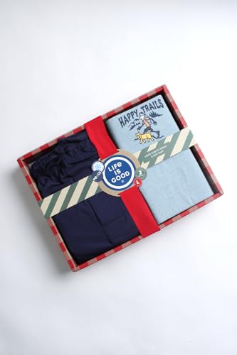 Life is Good Men's Sleep Sets - 2 Piece Long Sleeve Henley Sleep Shirt and Lounge Pants - Men's Pajama Set Gift Box (S-XL)2