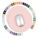 YSAGi マウスパッド PUレザー 埃 水防止 たくさんの色 滑り止め 薄型マウスパッド 耐久性良い 光学式マウス対応 二枚セット（丸型，ピング）