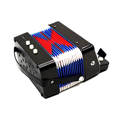 Moonvvin Mini Kids Accordeon, 7 Sleutels 3 Knoppen Toetsenbord Praktijk Speelgoed Muziekinstrument voor Kids Kinderen… - Image 3