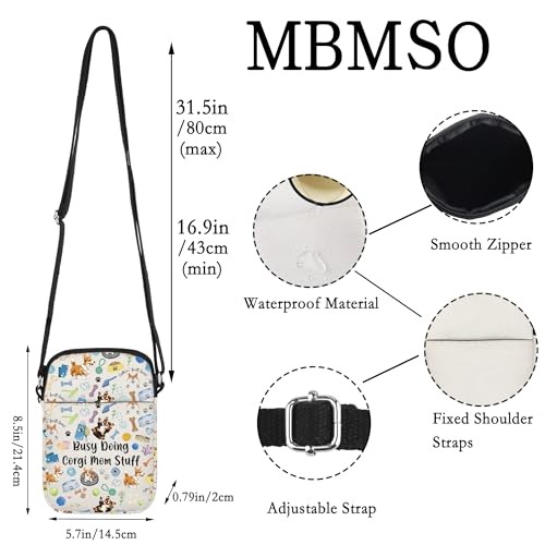 MBMSO Corgi Crossbody Bag Dog Themed Gift for Dog Lovers Owners Puppy Pet Groomer Crossbody Purse Busy Doing Corgi Mom Stuff2