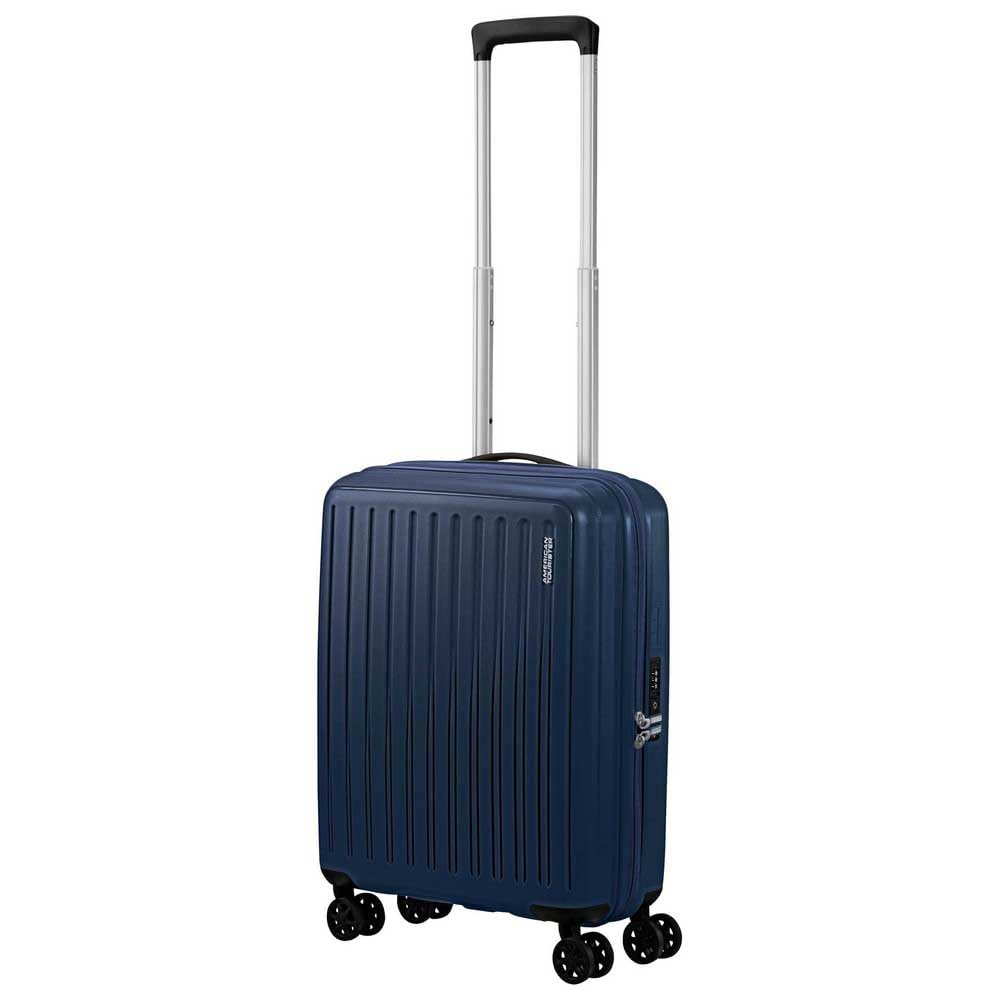 American Tourister Trolley rigido, bagaglio a mano, realizzato in POLIPROPILENE robusto e antigraffio. Molto pratico e super leggero, dispone di due ampi scomparti, divisorio nel comparto superiore e