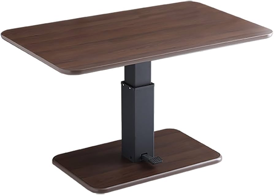 無段階昇降テーブル　ウォルナット色 Amazon.co.jp: 無段階ペダル式ガス圧昇降テーブル ウォールナット色