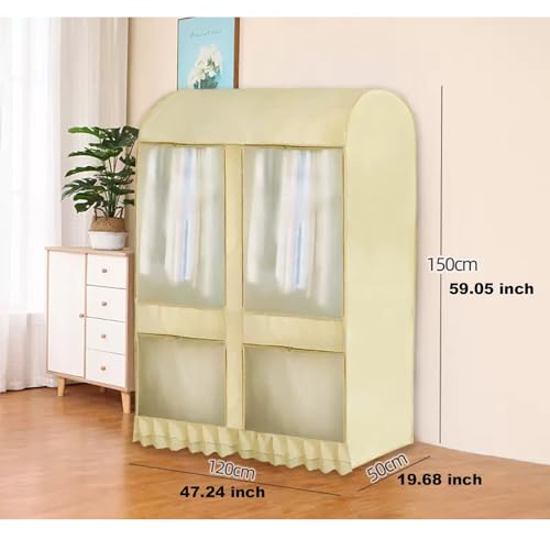 Funda para perchero, transpirable, a prueba de polvo, con cremallera, para colgar ropa de pie, altura de 1,5 m, longitud de 1 a 1,6 m