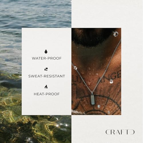 CRAFTD | Totem Pendant Necklace | 20.5" Chain Link with 20MM x 20MM Pendant | Waterproof, Heat & Sweat Resistant | Gifts for Men | Men's Jewelry |3