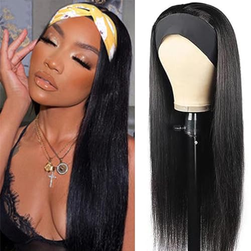 olimaruly Headband Wig for Women Black Straight 26 Inch Wigs Human...