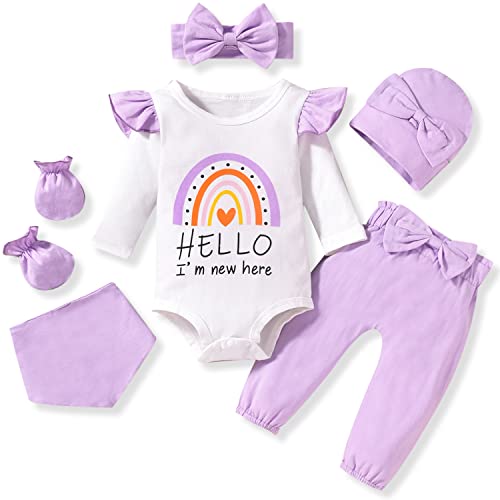 Image of Aalizzwell Baby Girl Long Sleeve Floral Fall Winter Outfit