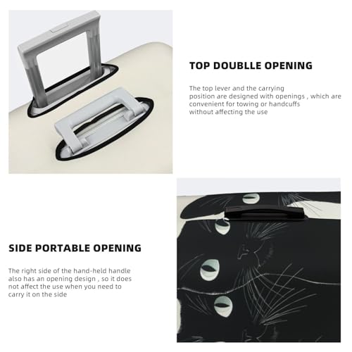 Three Black Cats Minimalist Elastic Travel Luggage Covers Dustproof Scratch-Resistant Suitcase Protector Fit 22-24 Inch3
