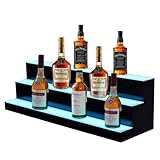 Display für Alkoholflaschen, LED-Display für Alkohol – mehrstufiger Ständer für Alkoholflaschen – Halterung für Fernbedienungen mit mehrfarbiger Beleuchtung zum Präsentieren von