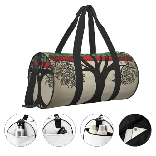 Travel Duffle Bag Weekender Bags for Men Women with Shoe Compartment Large Capacity Weekender Overnight Bag Tree Palestinian Flag Carry On Tote Bags Sport Gym Bag for Travel Yoga, Black, One Size3