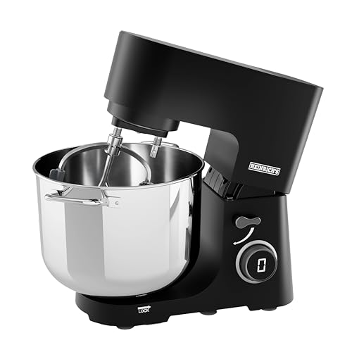 Robot de cocina Heinrichs´s | Amasadora | Cuenco XXL de acero inoxidable de 15 L | 2500 W aparato de cocina | Gancho doble para amasar | Gancho agitador | Batidor de varillas | 8 velocidades