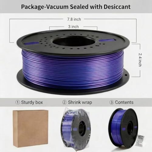 Image of Silk PLA 3D Printing Filament 1.75mm Filajoy3D 3D Printing Filament 1KG, Dimensional Accuracy ±0.03mm, Compatible with Most FDM 3D Printers, Blue-Purple