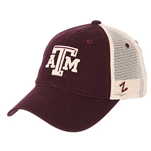 NCAA Zephyr Texas A&M Aggies Mens University Relaxed Hat, Adjustable, Team Color/Stone