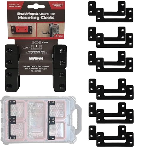 StealthMounts Mounting Cleats for Milwaukee Packout (12 Pack) Black | Mounting Cleats for Milwaukee Packout | Made in the UK