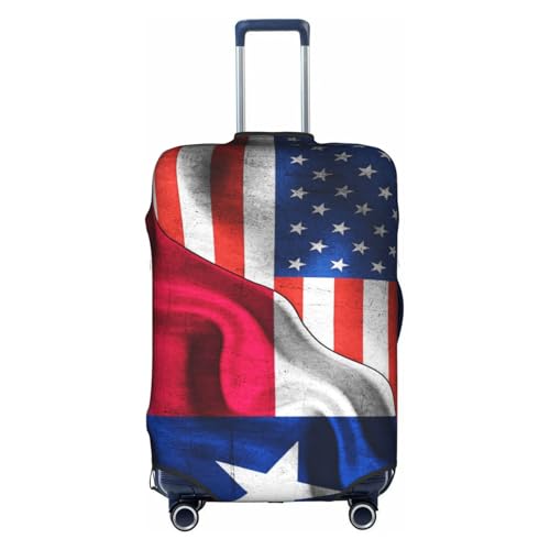America Flag Texas Flag Travel Luggage Cover Washable Suitcase Case Suitcase Protector Fit Luggage Cover X-Large