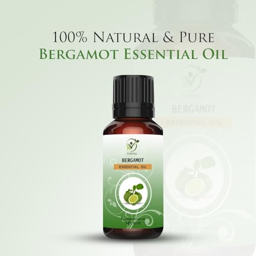 Image of VIRTUAL Bergamot Essential Oil For Hair, Face, Skin & 100% Pure & Natural Pure Aromatic Oil for Anxiety Relief & Skin Health Great for Aromatherapy, Relaxation Techniques & DIY Projects (15 ML)